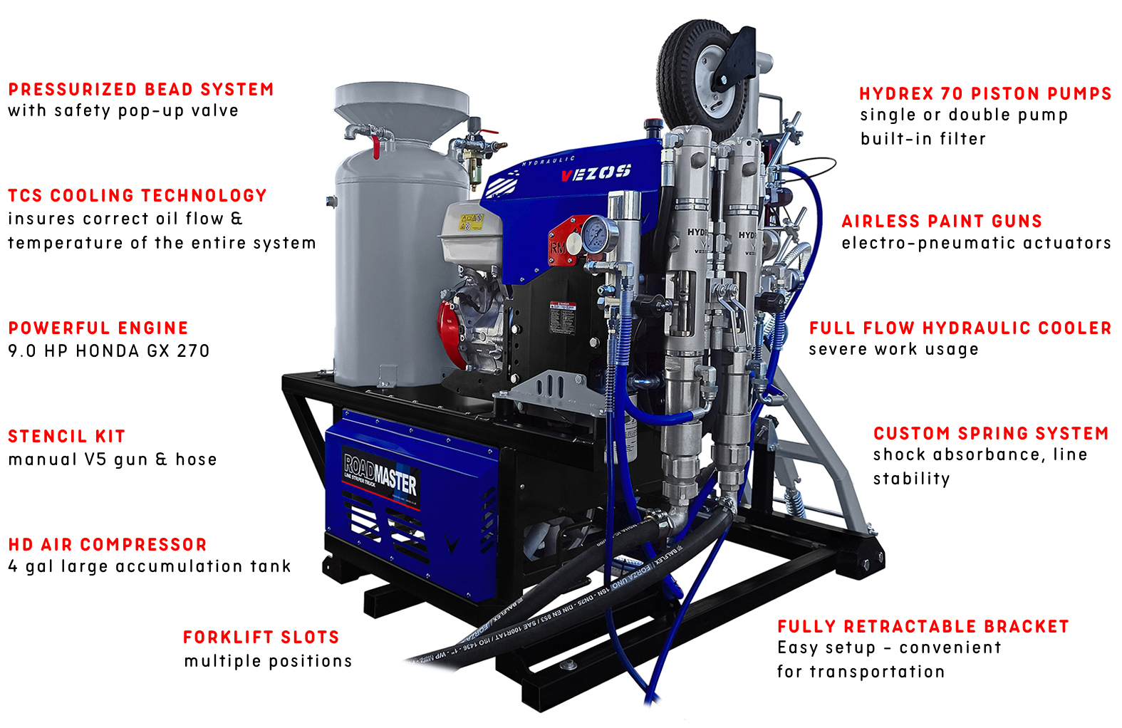 line striping pickup truck ROADMASTER 2.5 - 2 paint pump