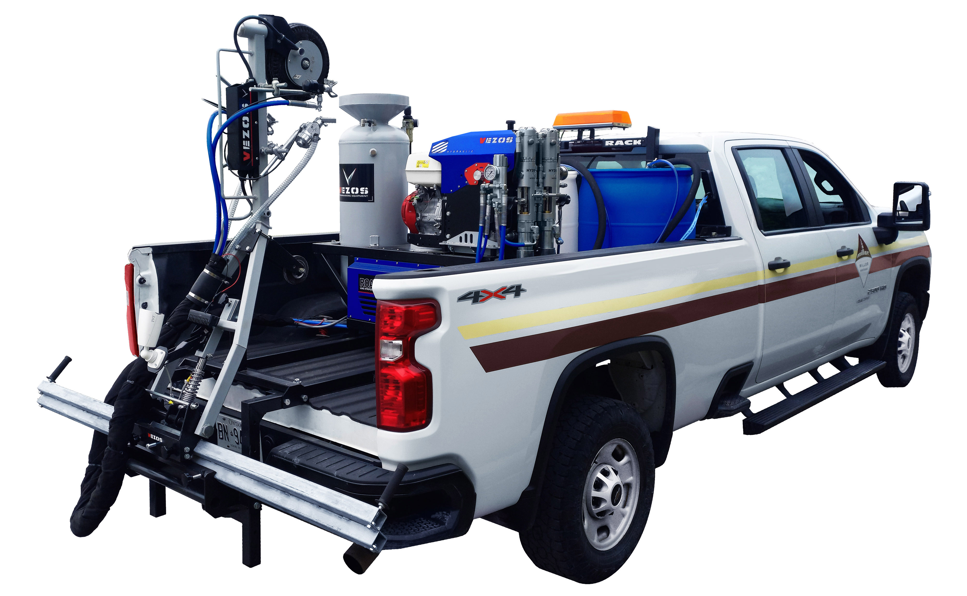 truck mounted road marking kit vezos roadmaster 2.5 - line striping pickup - road marking pickup truck