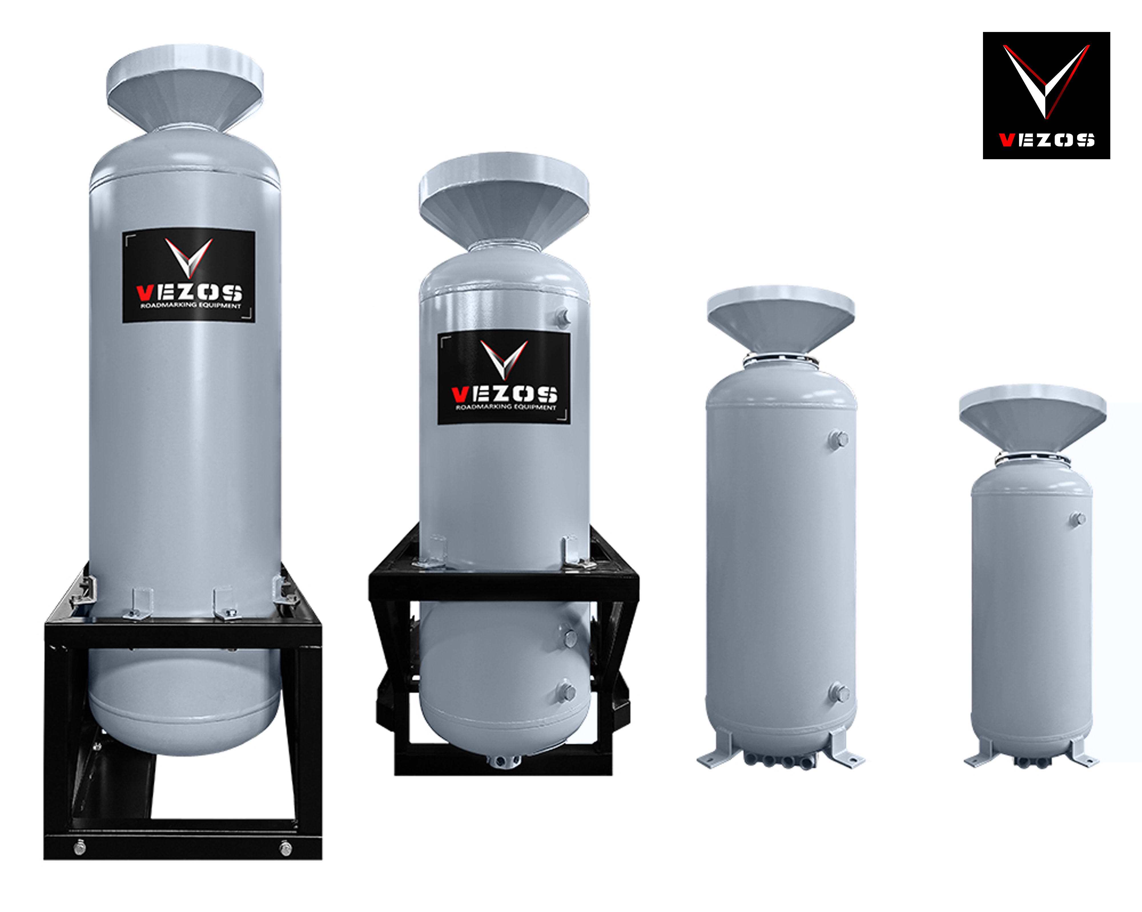 VEZOS Line Striper Pressurized Glass Bead Tanks